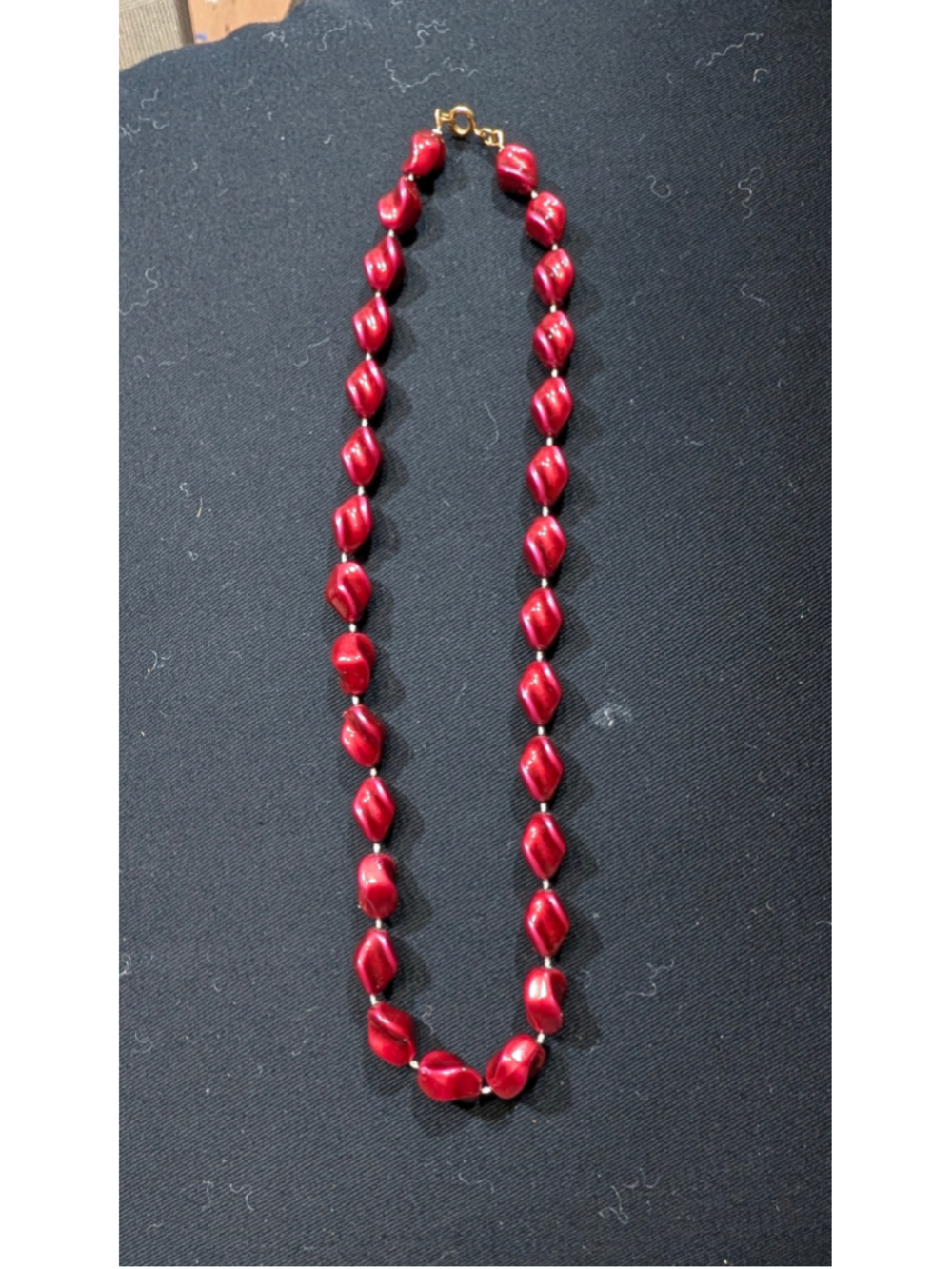 Women's Unbranded Red Beaded Necklace One Size